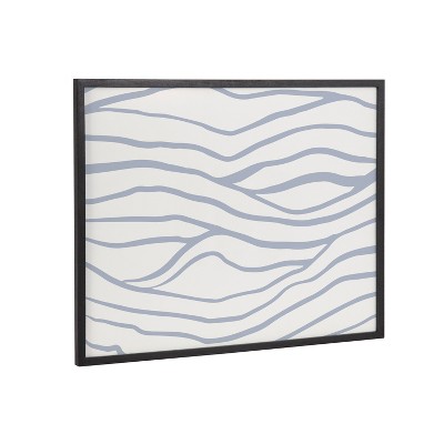 Kate & Laurel All Things Decor 20"x16" Gallery Simple Elegant Coastal Waves Print by The Creative Bunch Studio Black