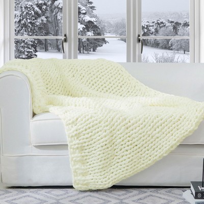 Cheer Collection Chunky Cable Knit Throw Blanket - 50" x 60"