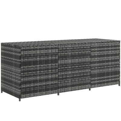 Gulches 175 Gallon Outdoor Storage Box w/Inner Liner, Deck Box with Pneumatic Bar Lift for Indoor , Patio Cushions, Pool Toys, Garden Tools, Gray