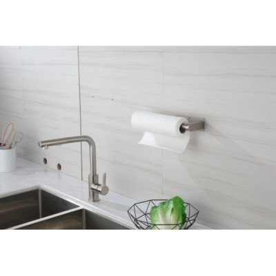 2-Pack Stainless Steel Kitchen Paper Towel Holders, Self-Adhesive or Screw Mount