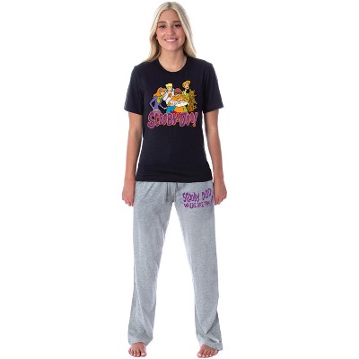 Scooby-Doo Womens' The Gang Shaggy Velma Fred Daphne Sleep Pajama Set Multicolored
