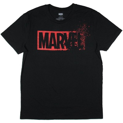 Seven Times Six Marvel Comics Mens' Red Brick Fading To Dust Logo Graphic Print T-Shirt Black