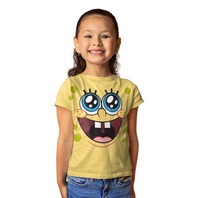 Tee Luv Tee Luv Kids Spongebob Squarepants Face Youth T-Shirt - Banana Yellow Medium