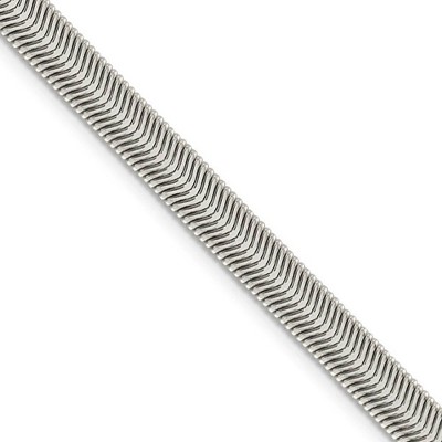 Black Bow Jewelry 6.25mm, Sterling Silver Solid Flat Oval Snake Chain Necklace