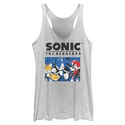 Womens Sonic the Hedgehog Trio Group Shot Racerback Tank
