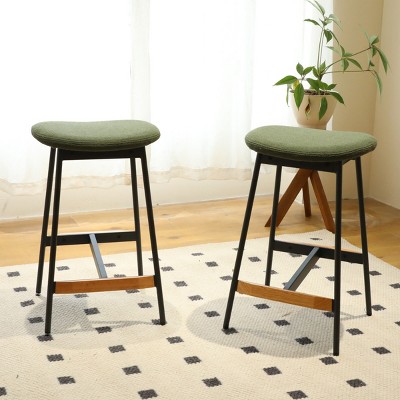 Syemin Dining Chairs Modern Set of 2 Bar Stools Stylish Counter Height and Bar Height Bar Stools Dining Room Bar Chairs, Green, 32.3"*28.3"*39"