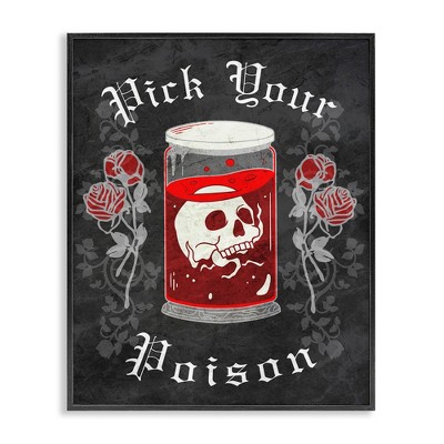 Stupell Industries Pick Your Poison Skull Framed Giclee Art