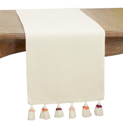 Saro Lifestyle Table Runner With Tassel Edges