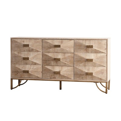 Okak Light Wood 6-Drawer Dresser & Chest Modern Design with Smooth Sliding Drawers for Living Room/Bedroom/Entryway Storage