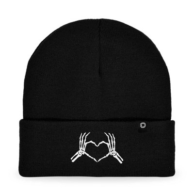 Dalix Heart of Bones Embroidered Beanie Skeleton Warm Winter Knit Hat for Women