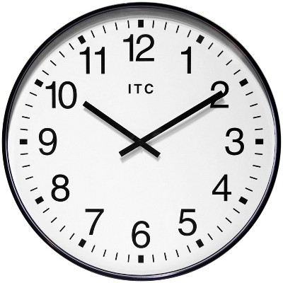 19.37" Profuse Wall Clock Black - Infinity Instruments: Modern Style, Indoor Use, Analog Display, 19.37" Diameter
