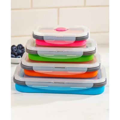 The Lakeside Collection Collapsible Food Storage Containers with Locking Lid - Rectangular 8 pc. 8 Pieces