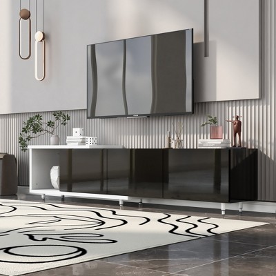 70.1" Modern Extendable TV Stand with Three Drawers for TVs 80", Sideboard Cabinet Buffet Table for Living Room or Entryway
