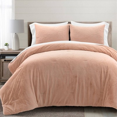 Lush Décor Modern Ultra Soft Faux Fur Light Weight All Season Comforter Bedding Set