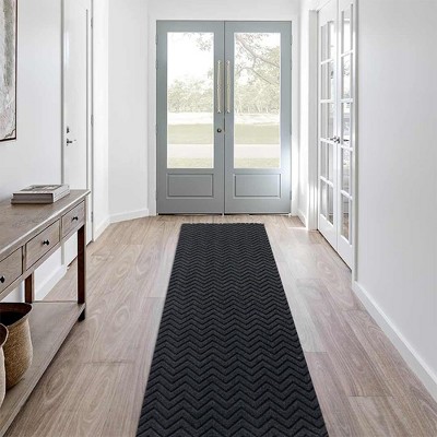 Runner Rug 2x10FT Custom Sizes,Commercial Hallway Runner Rubber Backing Non-Slip Carpet Washable Area Rugs for Entryway, Garage, Front Door,Grey