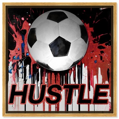 Notoriart Soccer Red Splash Soccer Wall Art Framed