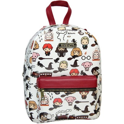 Harry Potter Allover Chibi Character Pattern Faux Leather Tote Bag Mini Backpack