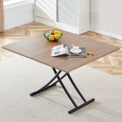 NicBex Minimalist Lifting Wooden Dining Table with Metal Legs,Modern Home Coffee Table Office Table,Dining Room Furniture