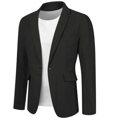 Lars Amadeus Men's Solid Color Prom Wedding Formal Suit Jacket