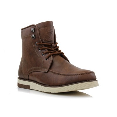 Polar Fox Mens Brixton MPX506065 Lace-up Moc-Toe Daily Work Boots