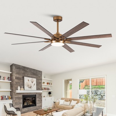Parrot Uncle 65" Modern LED Windmill Ceiling Fan with Light and Remote-Three Color Temperature