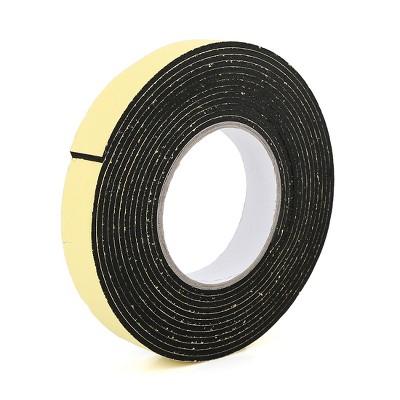 Unique Bargains Weather Stripping Tape Foam Insulation Single Side Adhesive 16ft x 1" x 3/25" Black 1PC