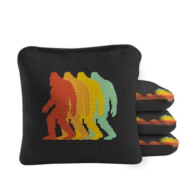 Skip's Garage | Retro Sasquatch Synergy Pro Black Cornhole Bags (Set of 4)