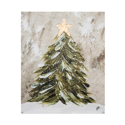 Transpac 46 in Multicolor Christmas Wall Art Tree Paper Wall Sign Panels for Holiday Decor