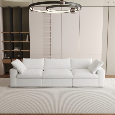 120.45" Cloud Modular Sectional Sofa with Thick Cushion, Minimalist Convertible Couch Deep Seat Couches for Living Room Sofa Sets