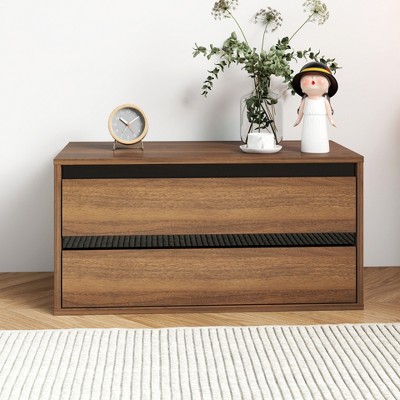 ORRD Stackable Storage Cabinet with 2 Drawers - 28.35" Wall Mounted Organizer Shelf for Home Organization