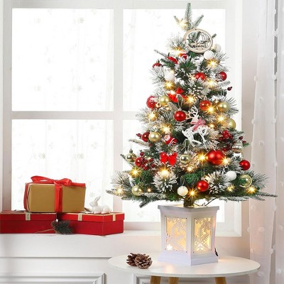 Whizmax 3FT Prelit Premium Artificial Christmas Tree with LED, Mini Prelit Xmas Pine Tree for Christmas Decoration,8 Mode ,2PCS
