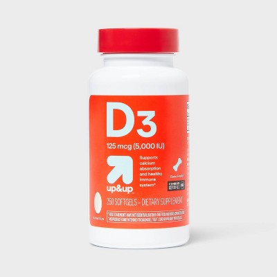Vitamin D3 125 mcg (5000 IU) Softgels - up&up™