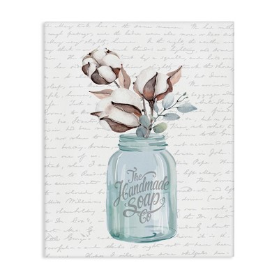 Stupell Industries Handmade Soap Jar & Cotton Flower Canvas Art