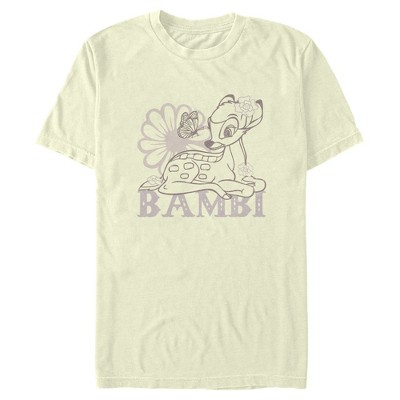 Men's Bambi Flower and Butterfly Sketch T-Shirt