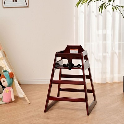 BABYYER Wooden High Chair, Baby Feeding Seat with Adjustable Safety Straps, Eat & Grow High Chair Dining, Eating, Studying