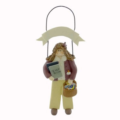 Catherine Lillywhite 6.0 Inch Scrapbook Girl Christmas Tree Ornament , Scrap Booking Paper Glue (1PC)