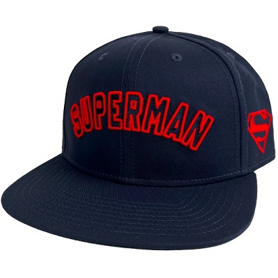 Superman Arc Flat Brim 6 Panel Structured Cap Navy OS