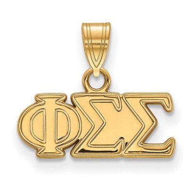Black Bow Jewelry 14k Yellow Gold Plated Sterling Silver Phi Sigma Sigma Greek Life Small Pendant