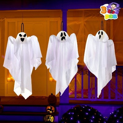Joyfy 3 Pcs Halloween Hanging Ghosts Decoration, 27.5" Flying Ghost Halloween Party Decor for Yard Patio Lawn Garden Party Decorations Holiday Décor
