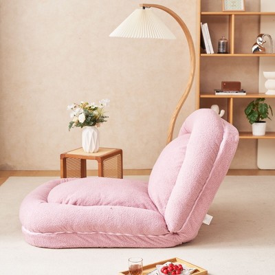 NicBex Modern Adjustable Lazy Sofa Chair, Comfy Trifold Sofa Bed for Bedroom, Living Room to Read, Watch TV, Pink
