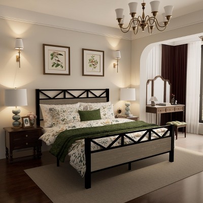 GDFStudio Haywood Modern Wood and Metal Full Size Bed