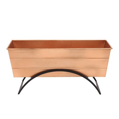 ACHLA Designs 24" Wide Rectangular Medium Planter Box with Odette Stand, Copper Plated: Wrought Iron, No Assembly Required, Indoor/Outdoor