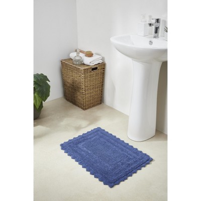Lilly Crochet 100% Cotton Tufted Reversible Bath Rug, Super Absorbent & Machine Washable Bathroom Mat Perfect for Shower and Tub Use