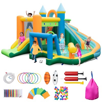 Costway Inflatable Water Slide Kids Blow up Water Park without/with Climbing Wall Blower