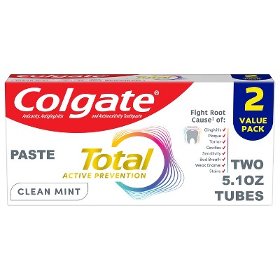 Colgate Total Active Prevention Clean Mint Toothpaste - 5.1oz/2pk