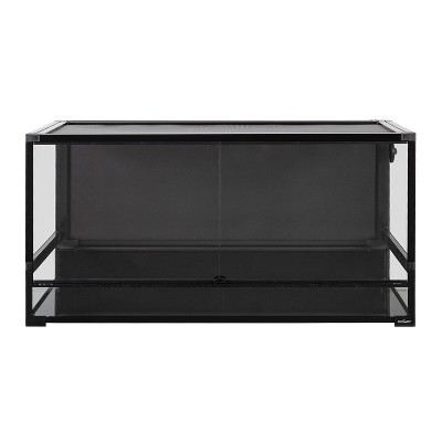 REPTI ZOO 64 Gallon Tempered Glass Reptile Large Terrarium Tank with Black PVC Back Panel