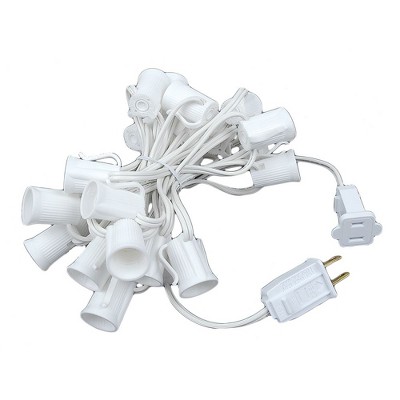 Novelty Lights C9/E17 Intermediate Base Christmas Stringer, Vintage Holiday Hanging Light String, SPT-1 20 Gauge Wire