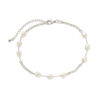 SHINE by Sterling Forever Allie Stationed Pearl Anklet