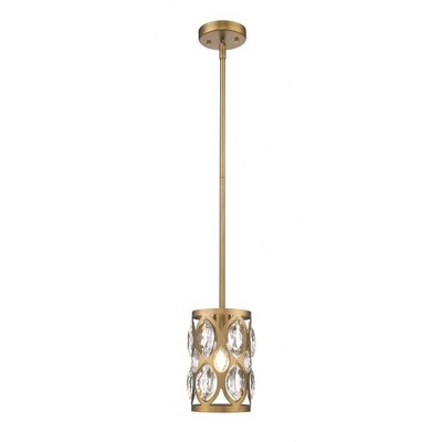 Dealey Crystal Hanging Ceiling Light - Vintage Style, Dimmable, 1 Bulb, 6.5" x 9"