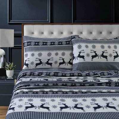 Printed Pattern Extra Deep Pocket Heavyweight Flannel Sheet Set - Tribeca Living
